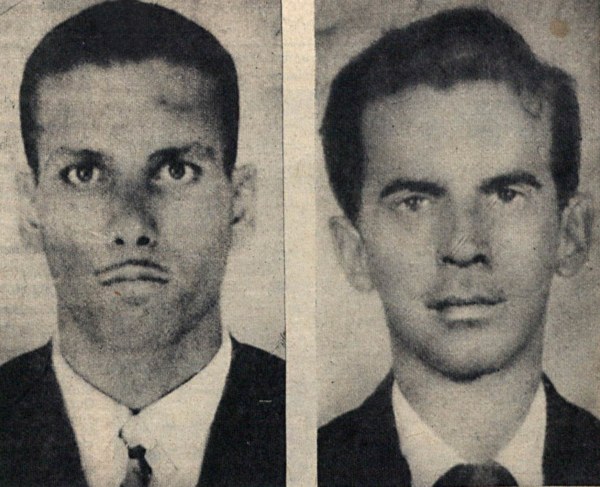 Portrait photographs of the two Brazilian electronics technicians at the centre of the Lead Masks Case.